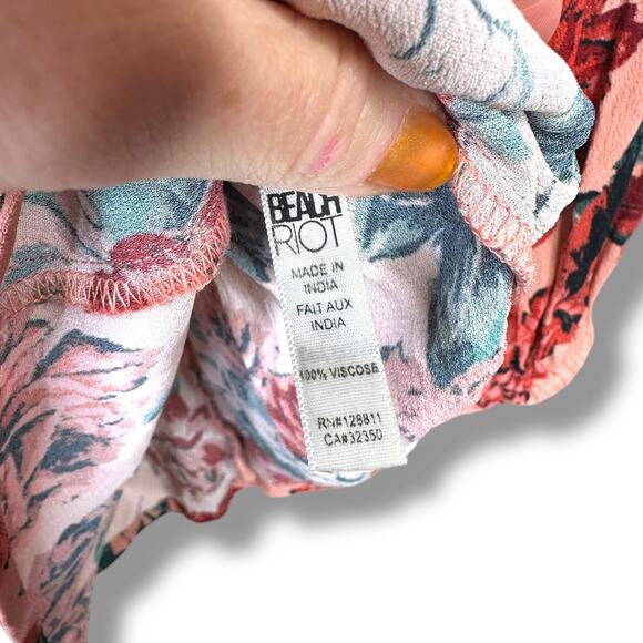 Beach Riot Sailor All Over Floral Rose Print Long Sleeve Button Romper Small - Picture 7 of 7